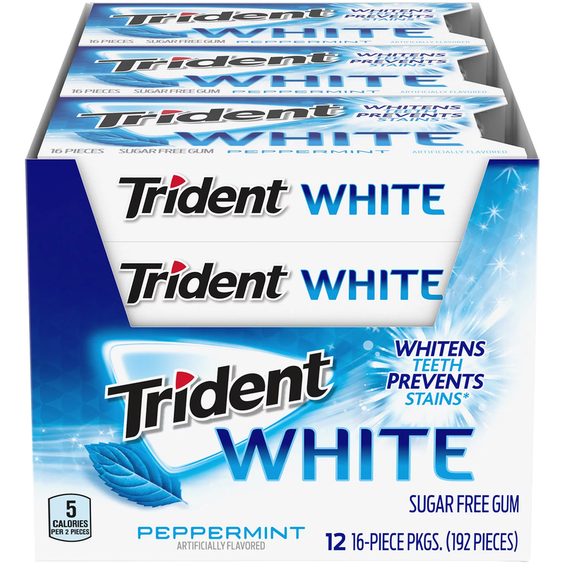 Trident White Peppermint Sugar Free Gum (12 pk)