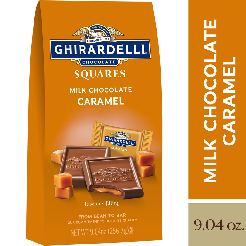 GHIRARDELLI Milk Chocolate Squares with Caramel Filling (9.04 oz Bag)