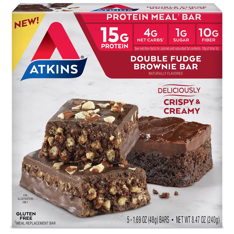 Atkins Protein Bar Meal - Double Fudge Brownie - (5pk)