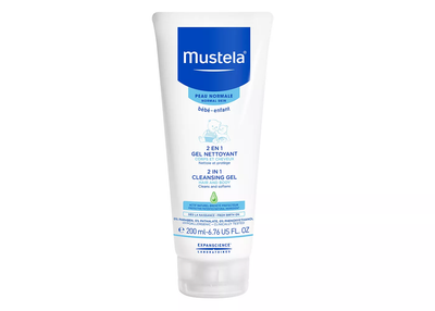Mustela 2-in-1 Cleansing Gel Baby Body Wash and Baby Shampoo (6.76 fl oz)