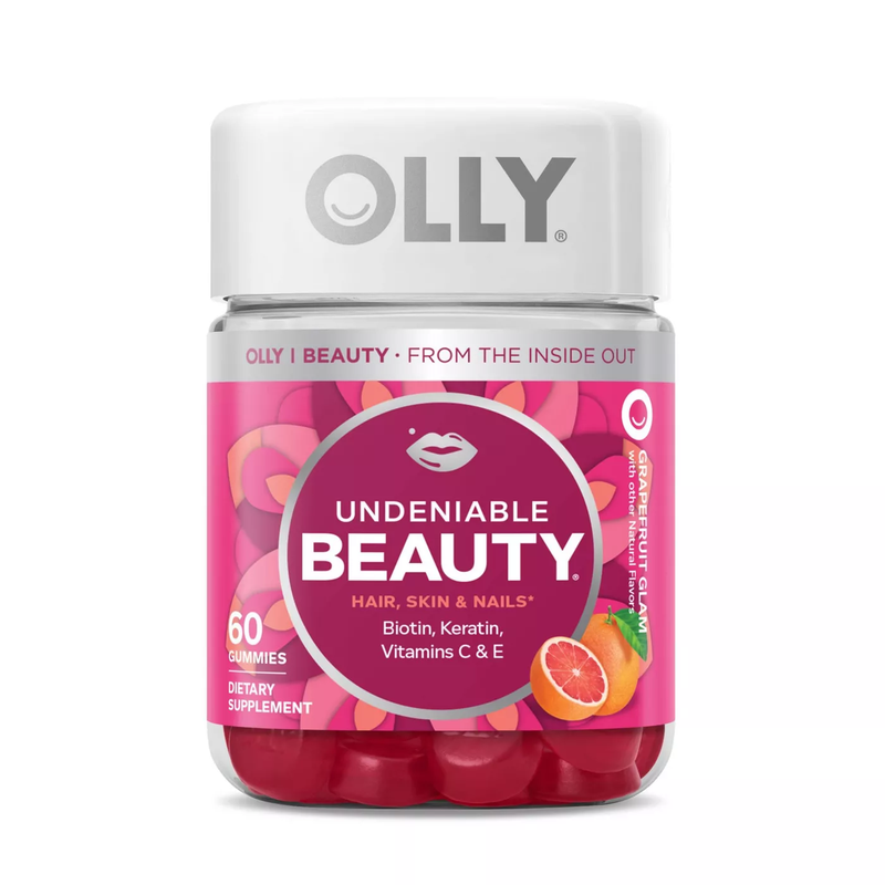 OLLY Undeniable Beauty Multivitamin Gummies for Hair Skin & Nails - Grapefruit Glam (60ct)