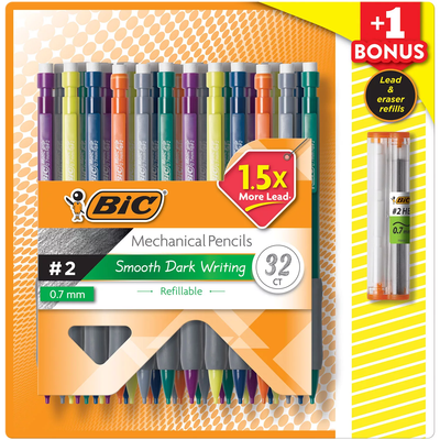 BIC Matic Grip Mechanical Pencil HB #2, 0.7mm (32 Pencils)