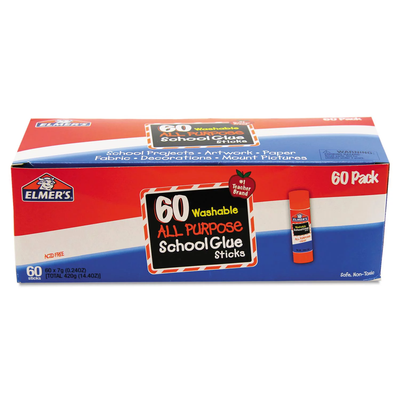 Elmer's Washable All Purpose School Glue Sticks Clear 60ct