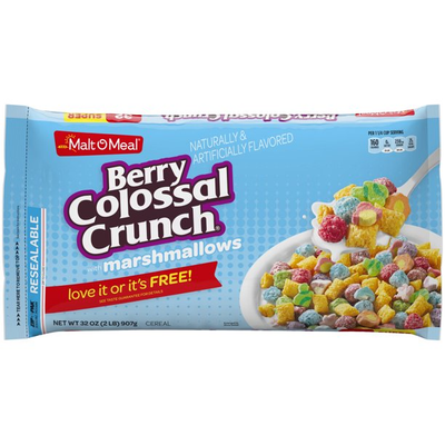 Malt-O-Meal Berry Colossal Crunch® with Marshmallows Bagged Cereal (32 oz)