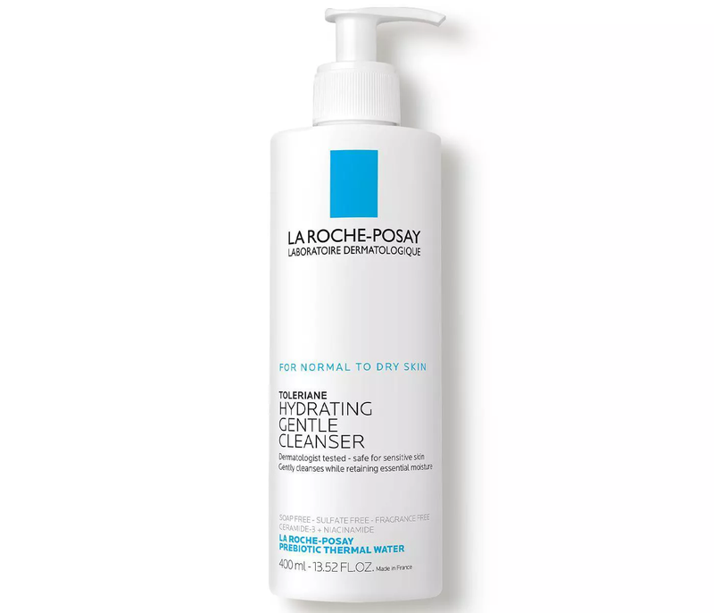 La Roche-Posay Toleriane Hydrating Gentle Face Wash with Ceramide for Normal to Dry Sensitive Skin, Oil Free - 13.5 fl oz