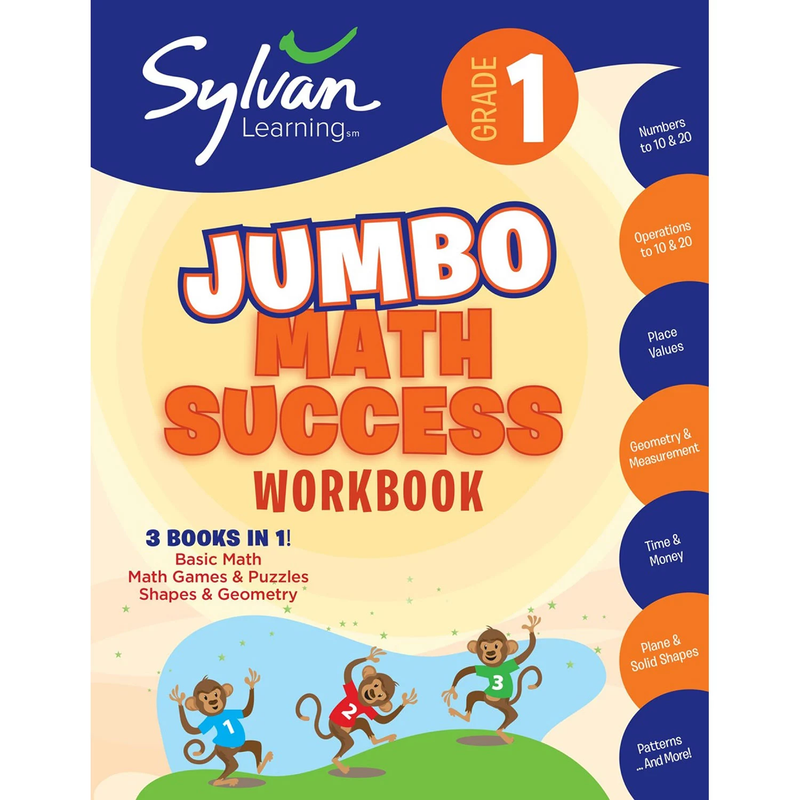 1st Grade Jumbo Math Success Workbook 3 in 1