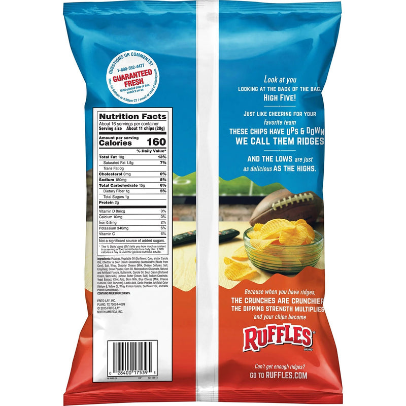 Ruffles Cheddar and Sour Cream Potato Chips (16.125 oz)