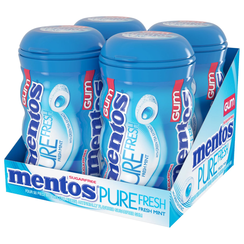Mentos Pure Fresh Sugar-Free Chewing Gum Fresh Mint (50 ct 4 pk)
