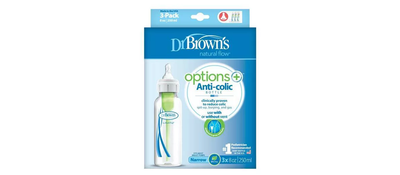 Dr. Brown's Options+ Anti-Colic Baby Bottle (8oz 3pk)