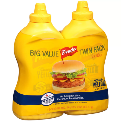 French's 100% Natural Classic Yellow Mustard (30 oz 2 pk)