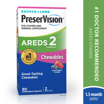 Bausch + Lomb PreserVision Eye Vitamin & Mineral AREDS2 Chewables (90 ct)