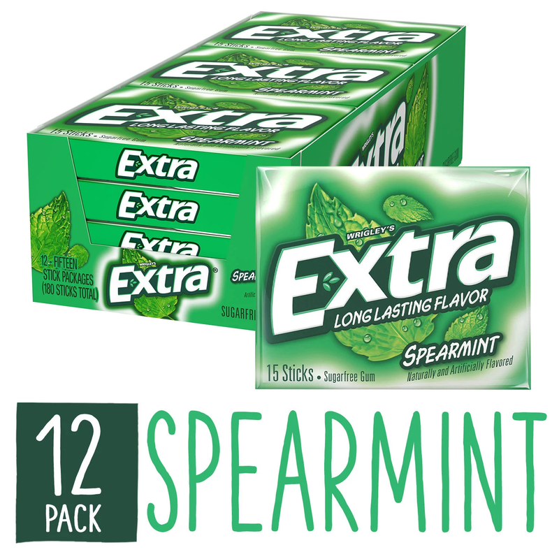 Extra Spearmint Sugar Free Chewing Gum Bulk Pack (15 ct 12 pk)