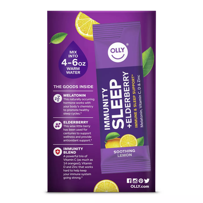 OLLY Immunity Sleep + Elderberry Dietary Supplement - Soothing Lemon  (10ct)