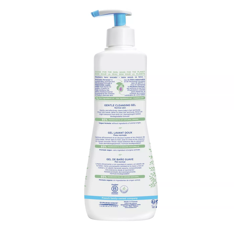 Mustela Gentle Cleansing Gel Baby Body Wash and Baby Shampoo (16.9 fl oz)
