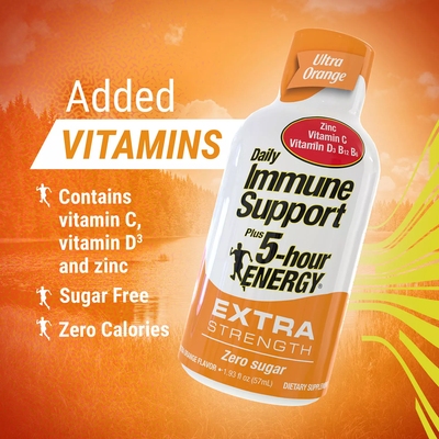5-hour ENERGY Shot Extra Strength, Daily Immune Support plus, Ultra Orange (1.93 oz 24 pk)
