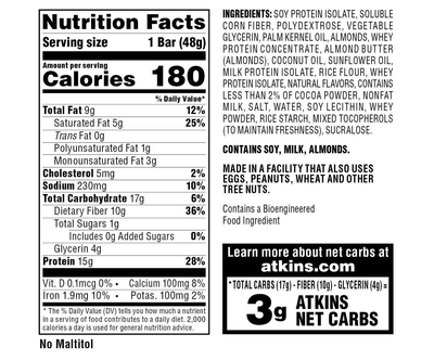 Atkins Almond Caramel Protein Meal Bars (8 ct)