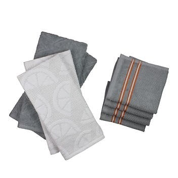 Freshee Kitchen Towel and Dishcloth Set with Antimicrobial Treatment