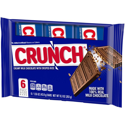 Crunch 100% Real Milk Chocolate Full Size Candy Bars (9.3 oz 6 Ct)