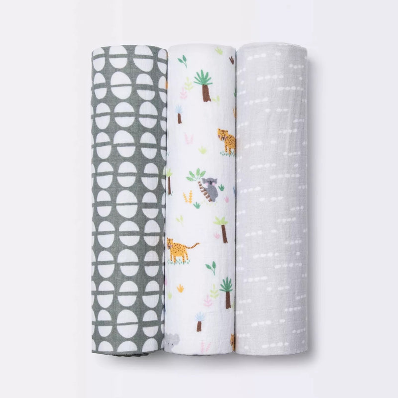 Muslin Swaddle Blankets Jungle (Various Assortments)