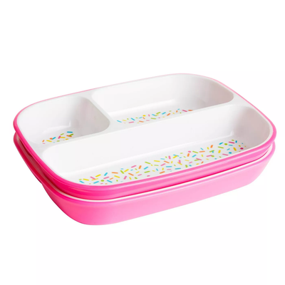 Munchkin Splash Toddler Divided Plates - 2pk - Pink Sprinkles