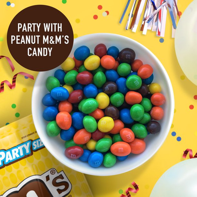 M&M's Peanut Milk Chocolate Candy Party Size - 38 oz Bag