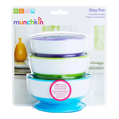 Munchkin 3pk Stay-Put Suction Bowls