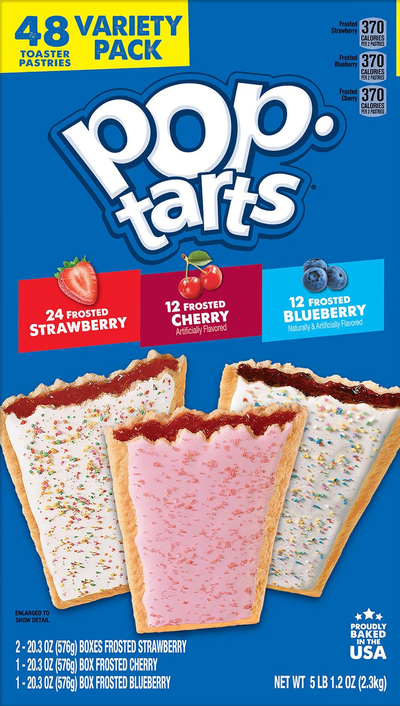 Pop-Tarts Variety Pack, Strawberry, Cherry, and Blueberry (48 ct)