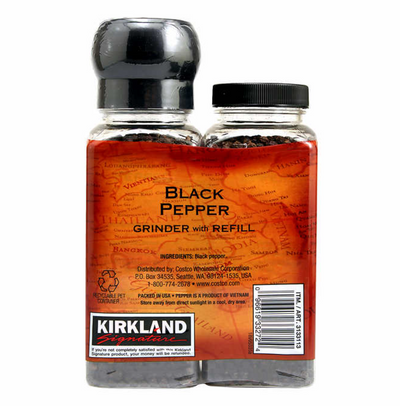 Kirkland Signature Black Pepper with Grinder (6.3 oz 2-count)
