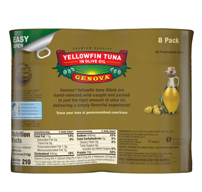 GENOVA Yellowfin Tuna in Olive Oil (5 oz 8 pk)
