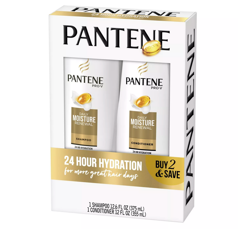 Pantene Pro-V Daily Moisture Renewal Shampoo and Conditioner Bundle (Total 24.6 fl oz 2pk)