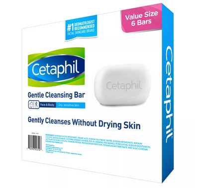 Cetaphil Gentle Cleansing Bar Value Pack (4.5 oz 6 pk)