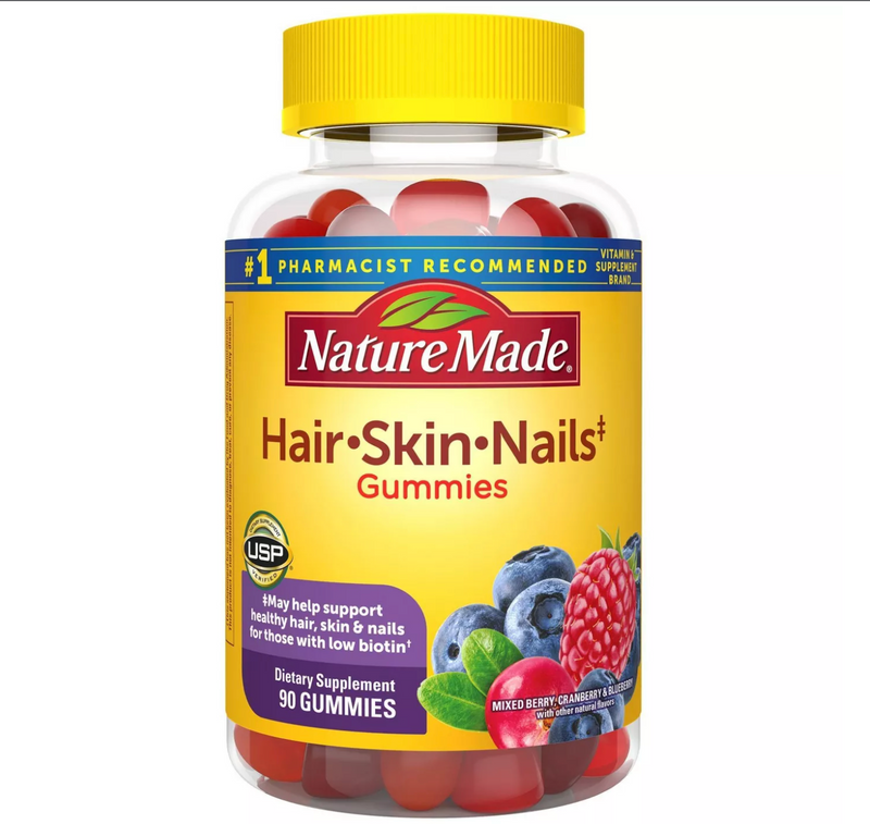 Nature Made Hair, Skin & Nails 2500 mcg Gummies - Mixed Berry - 90ct