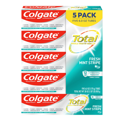 Colgate Total Fresh Mint Stripe Gel Toothpaste (6.0 oz 5 pk)