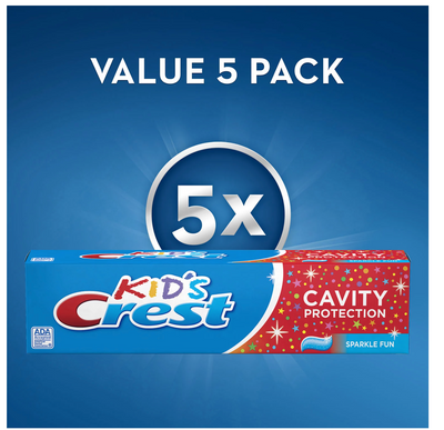 Crest Kids' Toothpaste, Sparkle Fun (4.6 oz 5 pk)