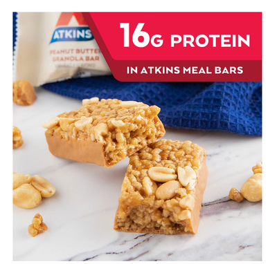 Atkins Protein-Rich Meal Bar, Peanut Butter Granola, Keto Friendly (16 ct)