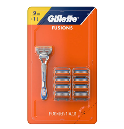Gillette Fusion5 Men's Razor (Handle + 9 Blade Refills)