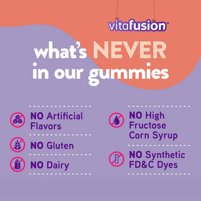 Vitafusion Calcium + D3 Gummies Natural Fruit Flavors(100 ct)