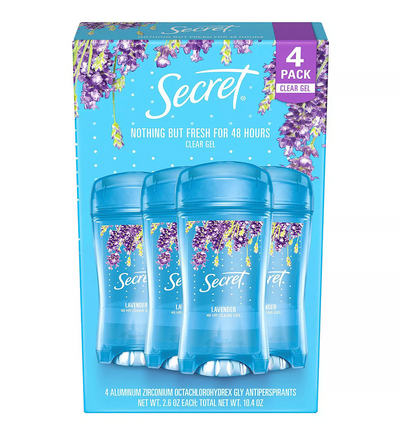 Secret Fresh Antiperspirant Clear Gel - Luxe Lavender (2.6 oz 4 pk )