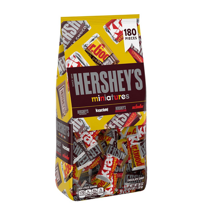 Hershey's Miniatures Assorted Chocolate Candy Bag (56 oz 180 pc)