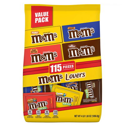 M&M'S Chocolate Candy Assorted Bulk Variety Pack (115 ct 4 lbs)