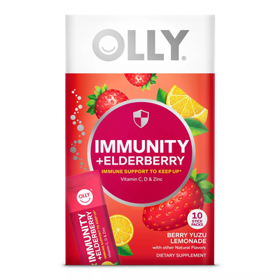 OLLY Immunity + Elderberry Supplement - Berry Yuzu Lemonade (10ct)