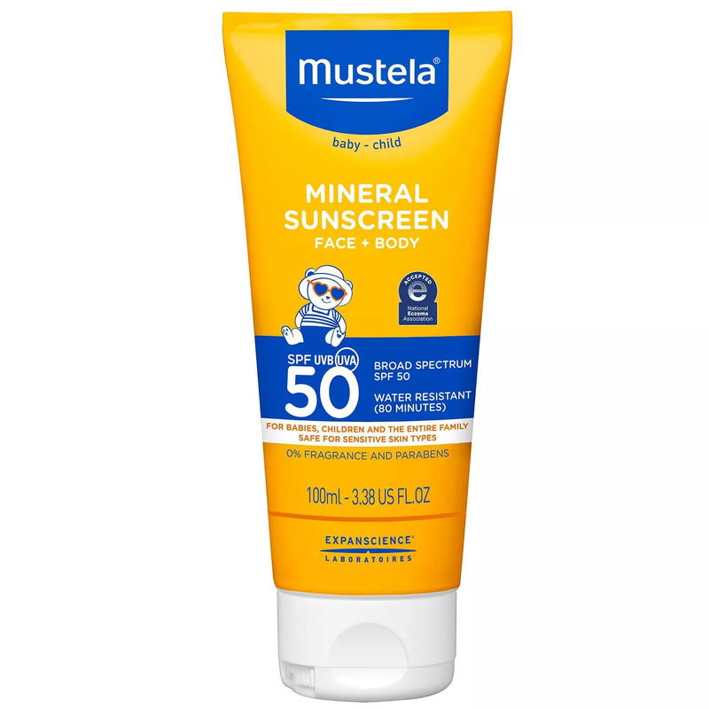 Mustela Fragrance Free Mineral Baby Sunscreen Lotion SPF 50 (3.38 fl oz)