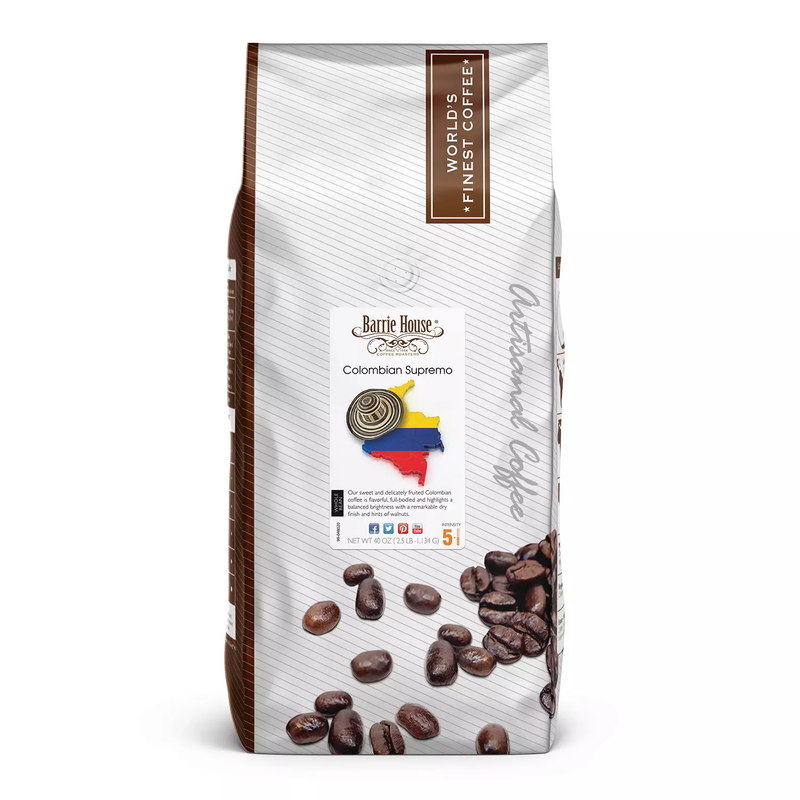 Barrie House Whole Bean Coffee Colombian Supremo (40 oz)