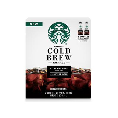 Starbucks Cold Brew Signature Black Medium Roast Coffee Concentrates (32 oz 2 pk)