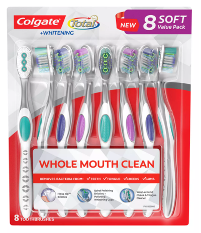 Colgate Total + Whitening Toothbrush (Soft 8 pk)