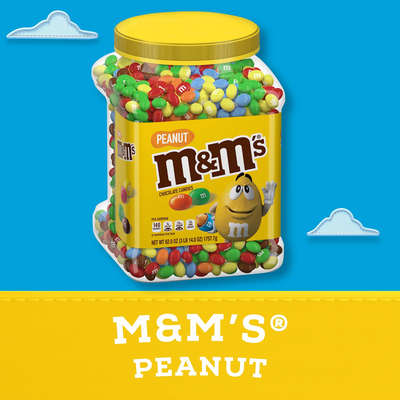 M&M'S Peanut Milk Chocolate Candy Bulk Jar (62 oz)
