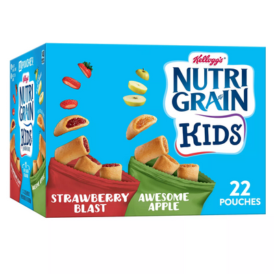 Kellogg's Nutri-Grain Kids Mini Breakfast Bars, Variety Pack (28.6 oz 22 ct)