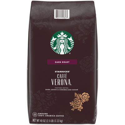 Starbucks Caffe Verona Ground Coffee, Dark Roast (40 oz)