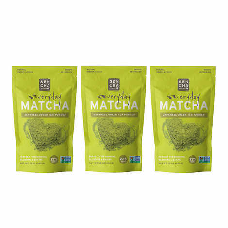 Sencha Naturals Everyday Matcha Green Tea Powder 3-pack