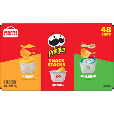 Pringles Potato Crisps Chips, Variety Pack, Snacks Stacks (33.8 oz box 48 ct)